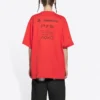 Balenciaga x PlayStation-samarbeid FW21 PS5 Alfabetisk geometrisk mønster, kort ermet, unisex, rød 651795TKVF36552