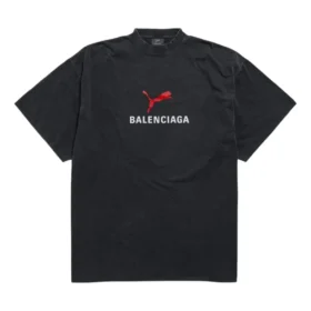 Balenciaga x Puma Oversized T-skjorte «Black Faded» 831305TTVA61041