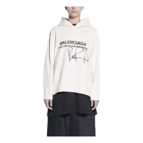 Balenciaga x RuPaul Crossover FW21-genser med alfabet-trykk for menn, kremhvit 670946TLV569057