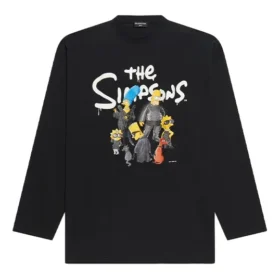 Balenciaga x THE SIMPSONS langermet T-skjorte, stor passform «Black» 681046TLVG70100