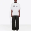 Balenciaga x WFP 1. generasjon crossover-trykt logo-genser med rund hals og korte ermer for menn, grå 612966THV841167