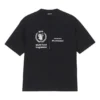 Balenciaga x WFP 1. generasjon crossover-trykt logo-genser med rund hals og korte ermer for menn, svart 612966THV841000
