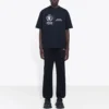 Balenciaga x WFP 1. generasjon crossover-trykt logo-genser med rund hals og korte ermer for menn, svart 612966THV841000