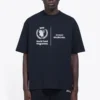 Balenciaga x WFP 1. generasjon crossover-trykt logo-genser med rund hals og korte ermer for menn, svart 612966THV841000