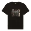 Bandportrett-trykk, logo, retro, korte ermer, unisex, svart 612965TIVA11000