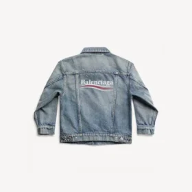 Barn – oversized jakke med Political Campaign-motiv i lyseblått