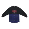 BB Authentic T-skjorte med lapper og lange ermer «Black Blue» 698227TMM085212