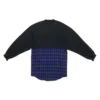 BB Authentic T-skjorte med lapper og lange ermer «Black Blue» 698227TMM085212