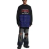 BB Authentic T-skjorte med lapper og lange ermer «Black Blue» 698227TMM085212