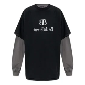 BB Be Different T-skjorte med lapper, langermet «Black Grey» 720407TNVV31070 BB Be Different T-skjorte med lapper, langermet «Black Grey» 720407TNVV31070
