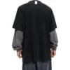 BB Be Different T-skjorte med lapper, langermet «Black Grey» 720407TNVV31070