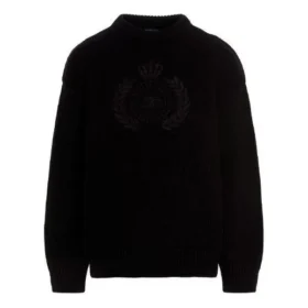 BB Laurel Crown Logo strikket genser med rund hals «Black» 664369T32111000