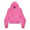 BB Motel hettegenser med glidelås, tettsittende «Dark Pink» 791755TQVU85803