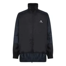 BB Patchwork Nylon Vindjakke med hel glidelås «Navy Black» 623019TIO544100