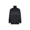 BB Patchwork Nylon Vindjakke med hel glidelås «Navy Black» 623019TIO544100