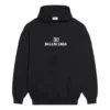 Bb Pixel fleece-hettegenser med snøring og lange ermer, svart 578135TKVI81070
