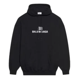 Bb Pixel fleece-hettegenser med snøring og lange ermer, svart 578135TKVI81070
