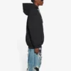 Bb Pixel fleece-hettegenser med snøring og lange ermer, svart 578135TKVI81070
