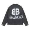 BB Sprayed Denim Jakker Large Fit «Dark Grey White» 678354TIWA21440