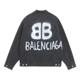 BB Sprayed Denim Jakker Large Fit «Dark Grey White» 678354TIWA21440
