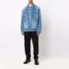 BB-sprayed denimjakke i stor passform «Electric Blue Fuchsia» 678354TCW030406