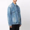 BB-sprayed denimjakke i stor passform «Electric Blue Fuchsia» 678354TCW030406