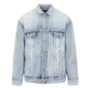 BB-sprayed denimjakke i stor passform «Light Blue Yellow» 678354TDW143341