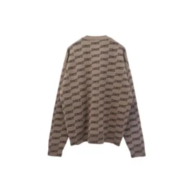 BB strikket genser med rund hals og mønster over hele «Beige» 733859T32539378