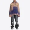 Bleket rutete langermet hettegenser «Purple Beige» 699223TMM095212