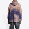 Bleket rutete langermet hettegenser «Purple Beige» 699223TMM095212