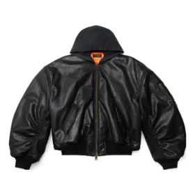 Bomberjakke med hette «Black» 750953TOS171000