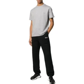 Bomulls-T-skjorte med lite logotrykk «Grey» 556151TYK281300
