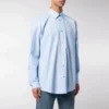 Bomullspoplin-skjorte med logo på ryggen «Light Blue» 508465TWB044850