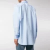Bomullspoplin-skjorte med logo på ryggen «Light Blue» 508465TWB044850