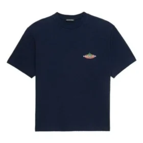 Bonjour Balenciaga bomulls-T-skjorte med rund hals «Navy» 594579THV608065