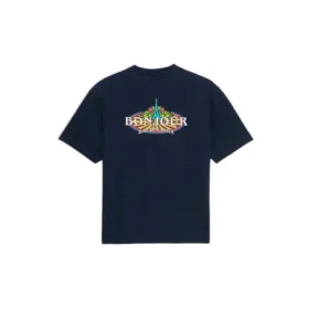 Bonjour Balenciaga bomulls-T-skjorte med rund hals «Navy» 594579THV608065