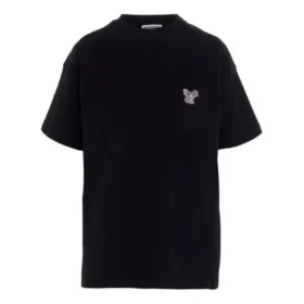 Brodert unisex-trøye med korte ermer, svart 612965TIVD31000