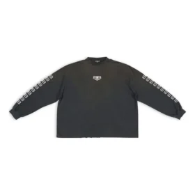 Broderte BB-ermer, genser med rund hals «Washed Black White» 699191TMVG79034
