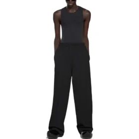 Bukser med elastisk linning og rette ben «Black» 743903TNT391000
