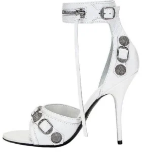 Cagole 110 mm Sandaler «White Arena Lambskin» 743057WAD4E9081