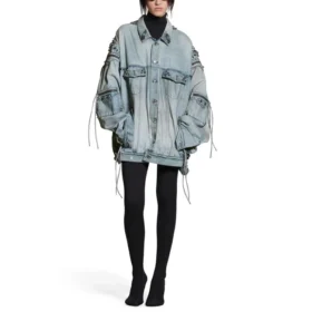 Cagole-jakke i oversized-modell «Blå» 764521TDW144016
