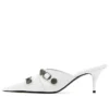 Cagole-mules med hæl «White Lambskin» 714253WAD4E9081