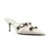 Cagole-mules med hæl «White Lambskin» 714253WAD4E9081
