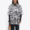 Camouflage Mesh-skjorte «Grey» 647651TJLC51240