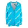 Cardigan med logo-monogram og avslappet passform «Blue» 625330T31784661