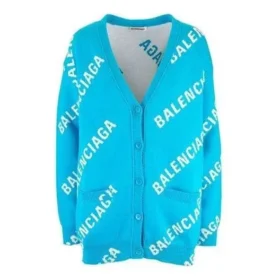 Cardigan med logo-monogram og avslappet passform «Blue» 625330T31784661