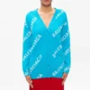 Cardigan med logo-monogram og avslappet passform «Blue» 625330T31784661