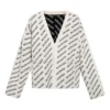 Cardigan med logo overalt «Chalky White Black» 736248T32339054