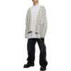 Cardigan med logo overalt «Chalky White Black» 736248T32339054