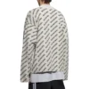 Cardigan med logo overalt «Chalky White Black» 736248T32339054